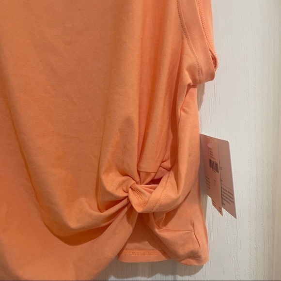 NWT Anthropologie Beyond Yoga Twist Front Muscle Tank Top Sunset Peach large new - Picture 6 of 7